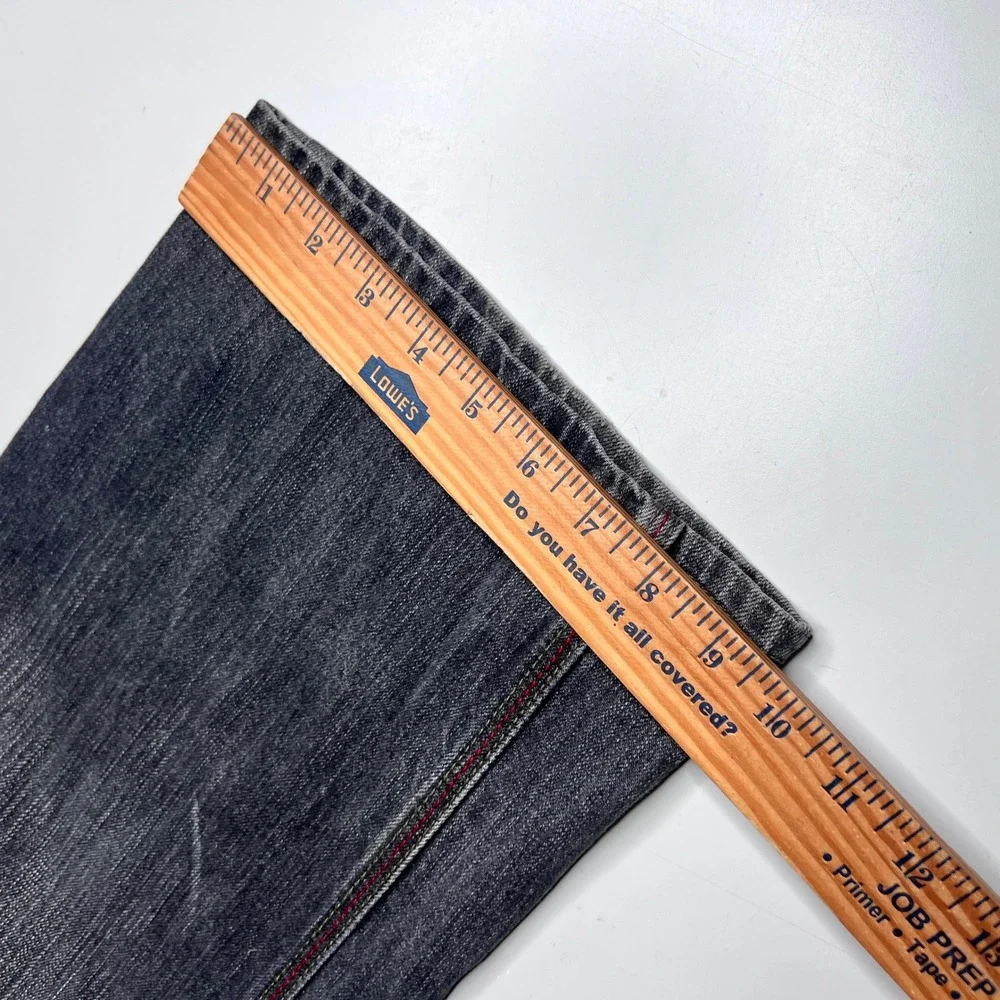 Coogi Jeans‎ Mens 36x34 Black Faded Denim Embroidered Patchwork Straight Leg Y2K